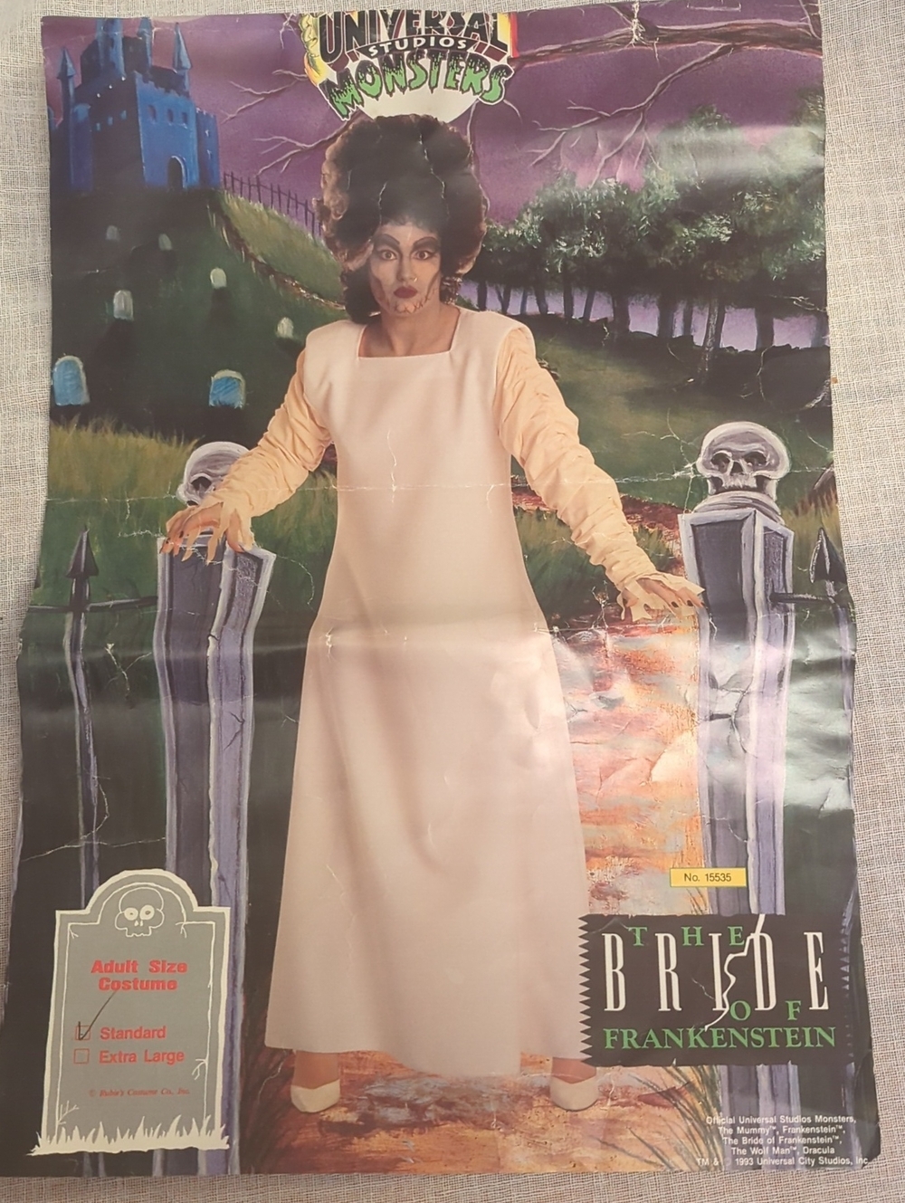 Vintage 1990s Universal Studios Monsters Bride of Frankenstein Adult Costume